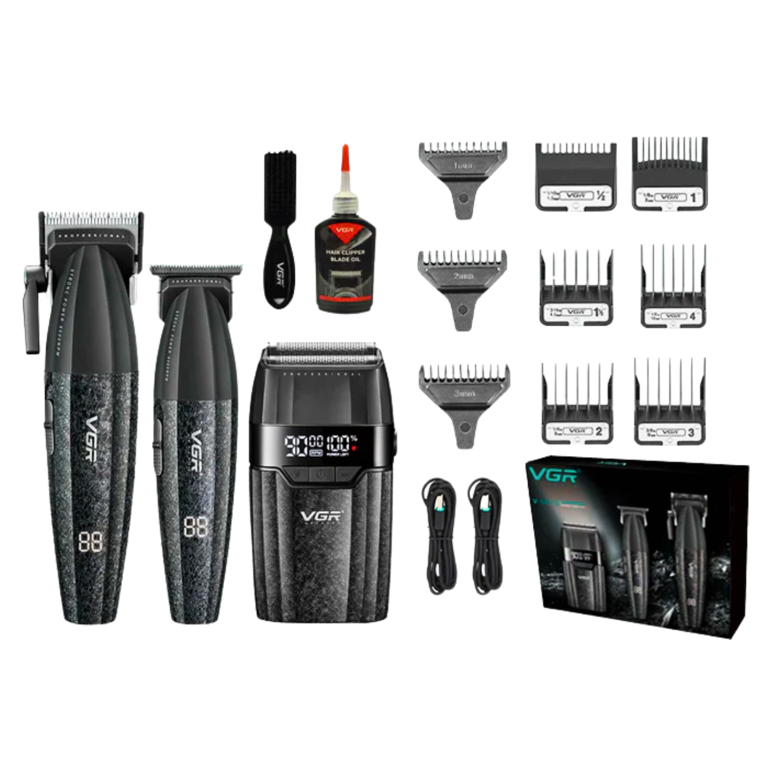 Barber Combo VGR V-640S3 Cortadora, Patillera y Afeitadora 3 en 1