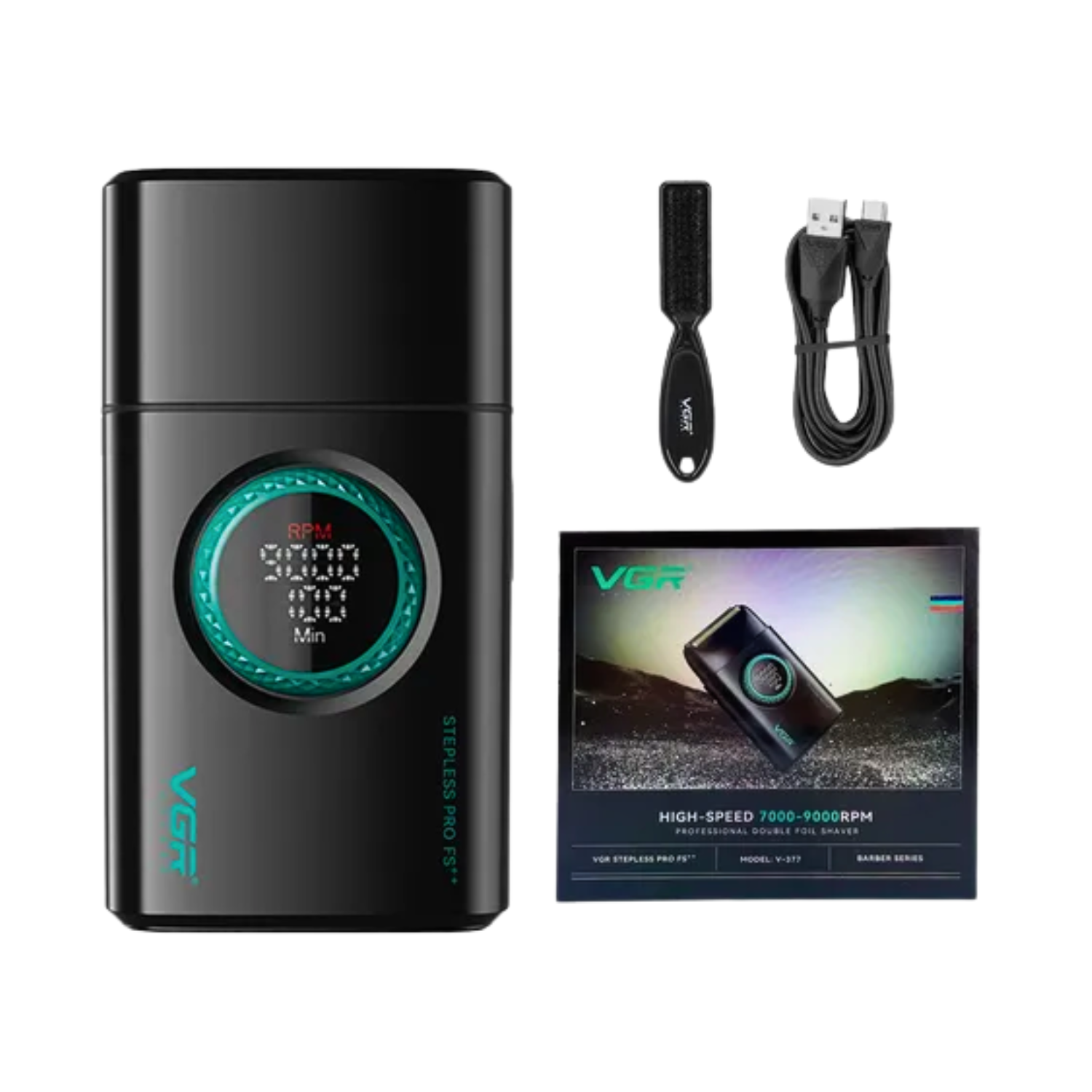 Afeitadora Profesional VGR 377 9000RPM Regulable Negro