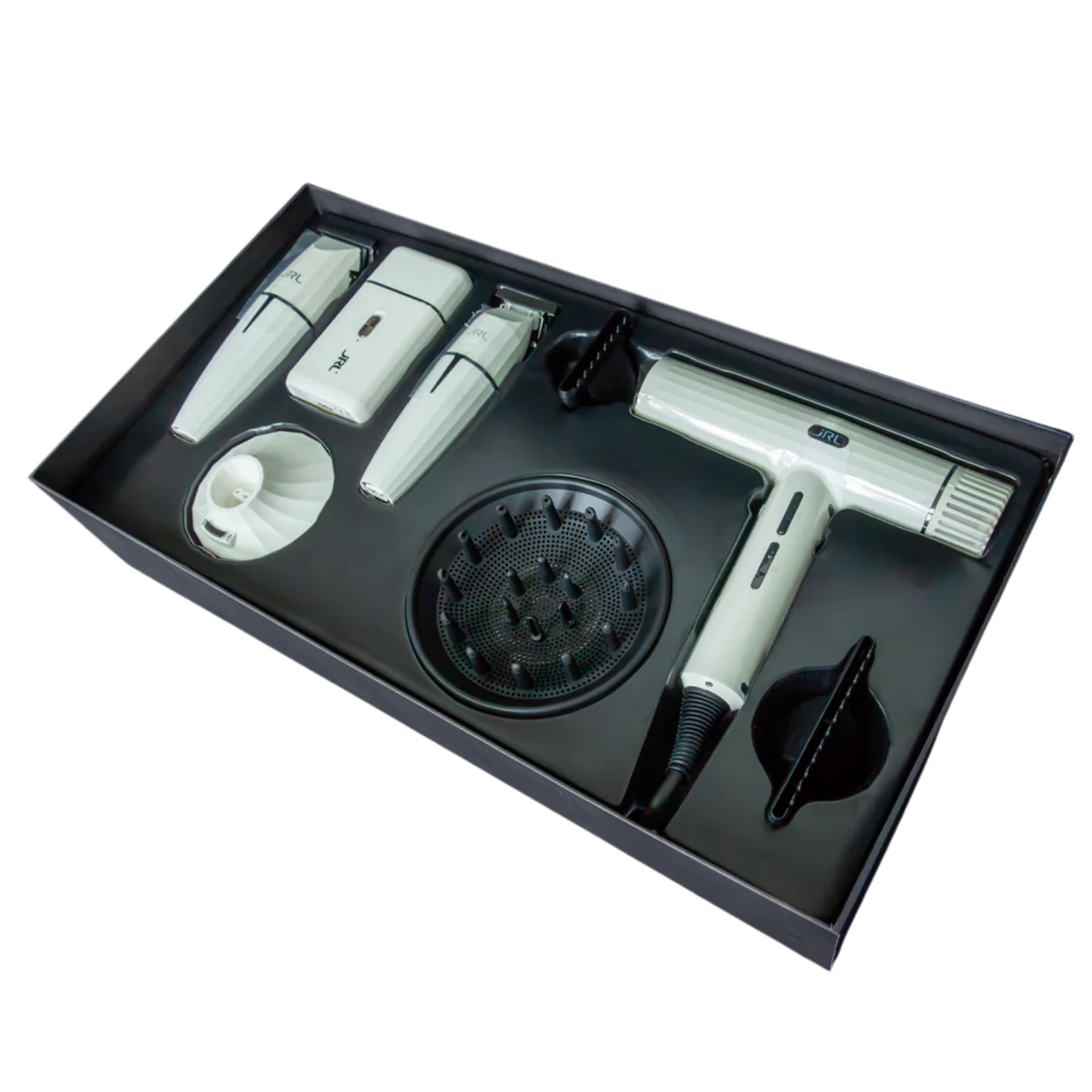 CORTAPELO PROFESIONAL - JRL Professional Combo Onyx Blanco Ghost 3 Clipper Trimmer Shaver Y Secador