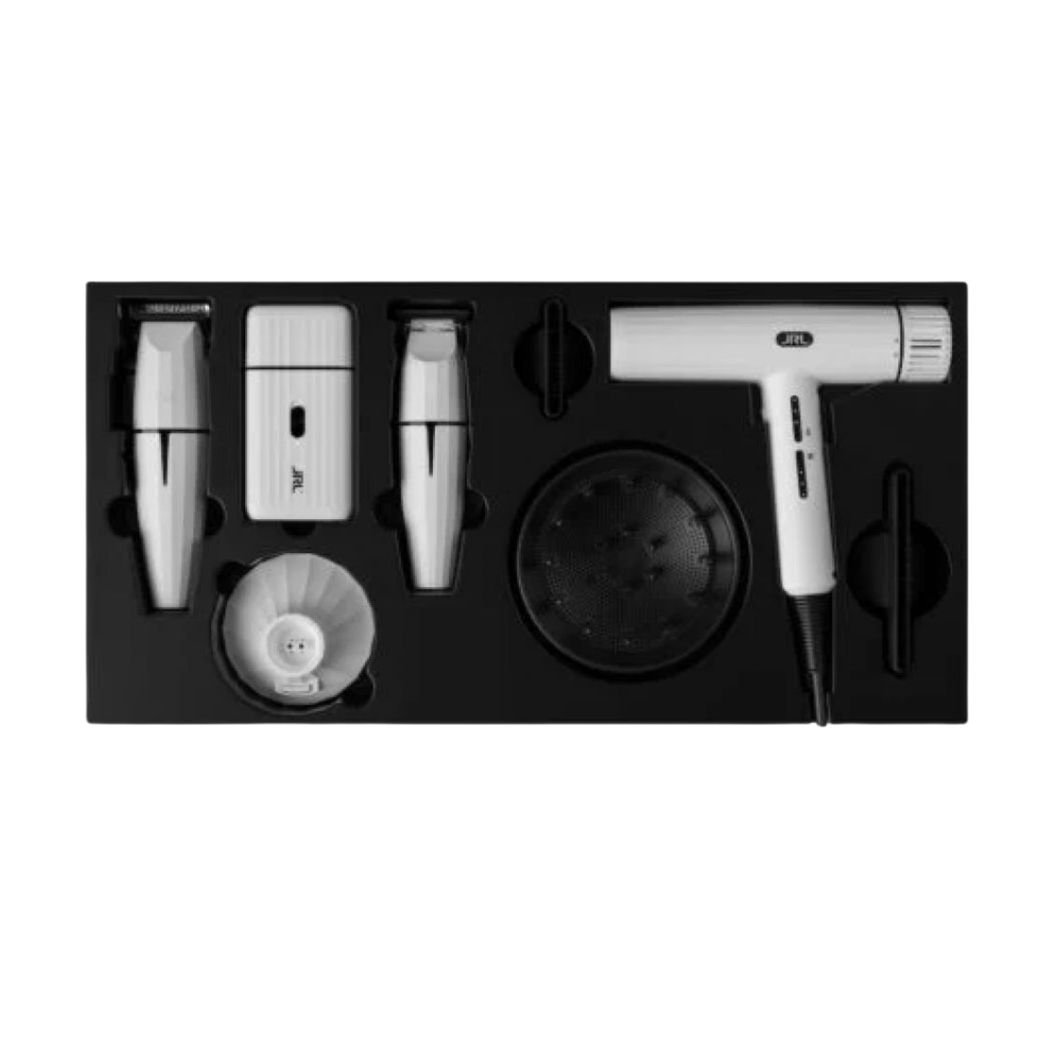 CORTAPELO PROFESIONAL - JRL Professional Combo Onyx Blanco Ghost 3 Clipper Trimmer Shaver Y Secador