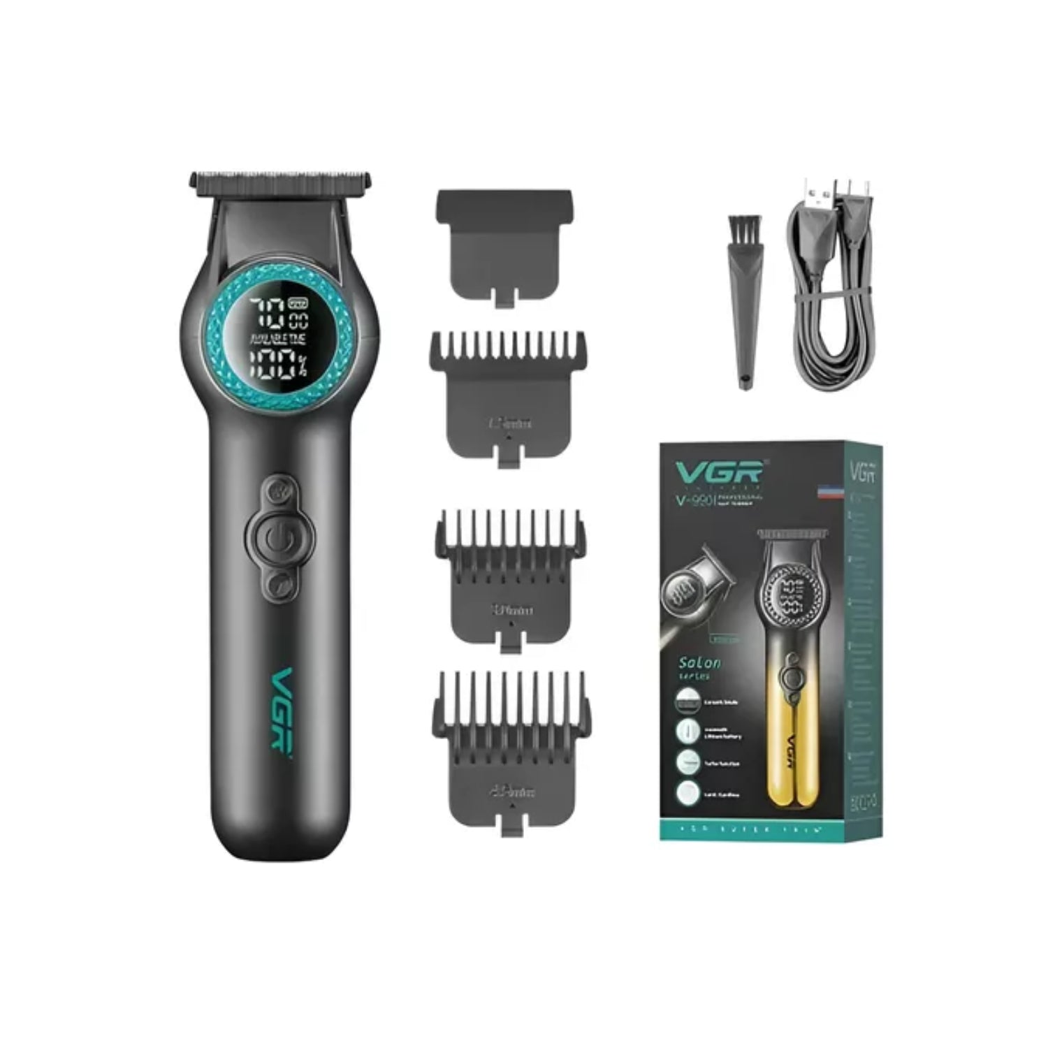 Afeitadoras - Máquina Trimmer Profesional Vgr V-990 Turbo 8000rpm Color Negro