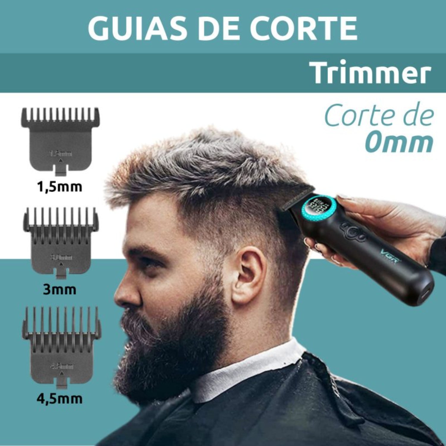 Afeitadoras - Máquina Trimmer Profesional Vgr V-990 Turbo 8000rpm Color Negro