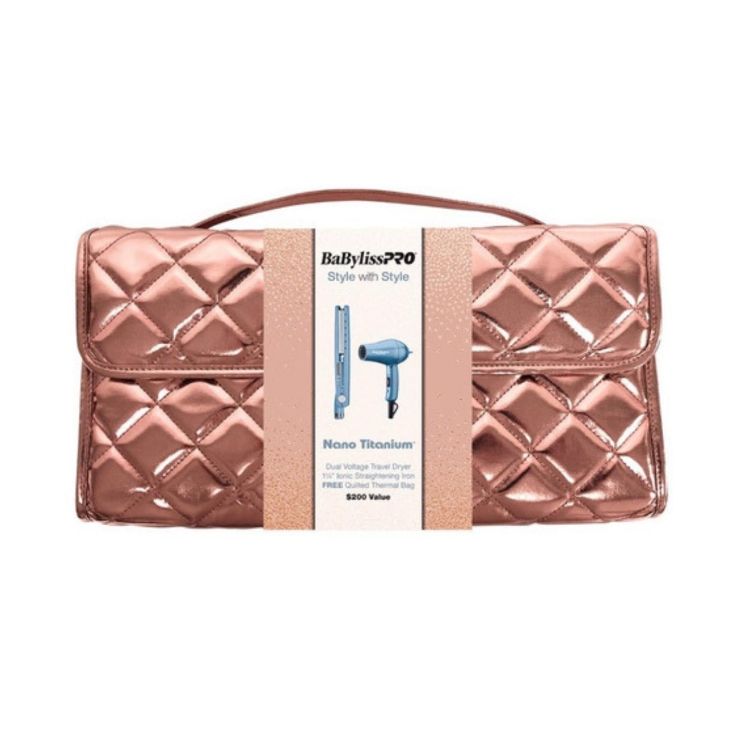 Belleza Y Cuidado Personal / Artículos De Belleza Para Profesionales / Artículos Profesionales Para El Cuidado Del Cabello / Planchas De Pelo Profesionales - Babyliss Kit Plancha Pelo Alisadora + Secador Mini Babyliss Bolso
