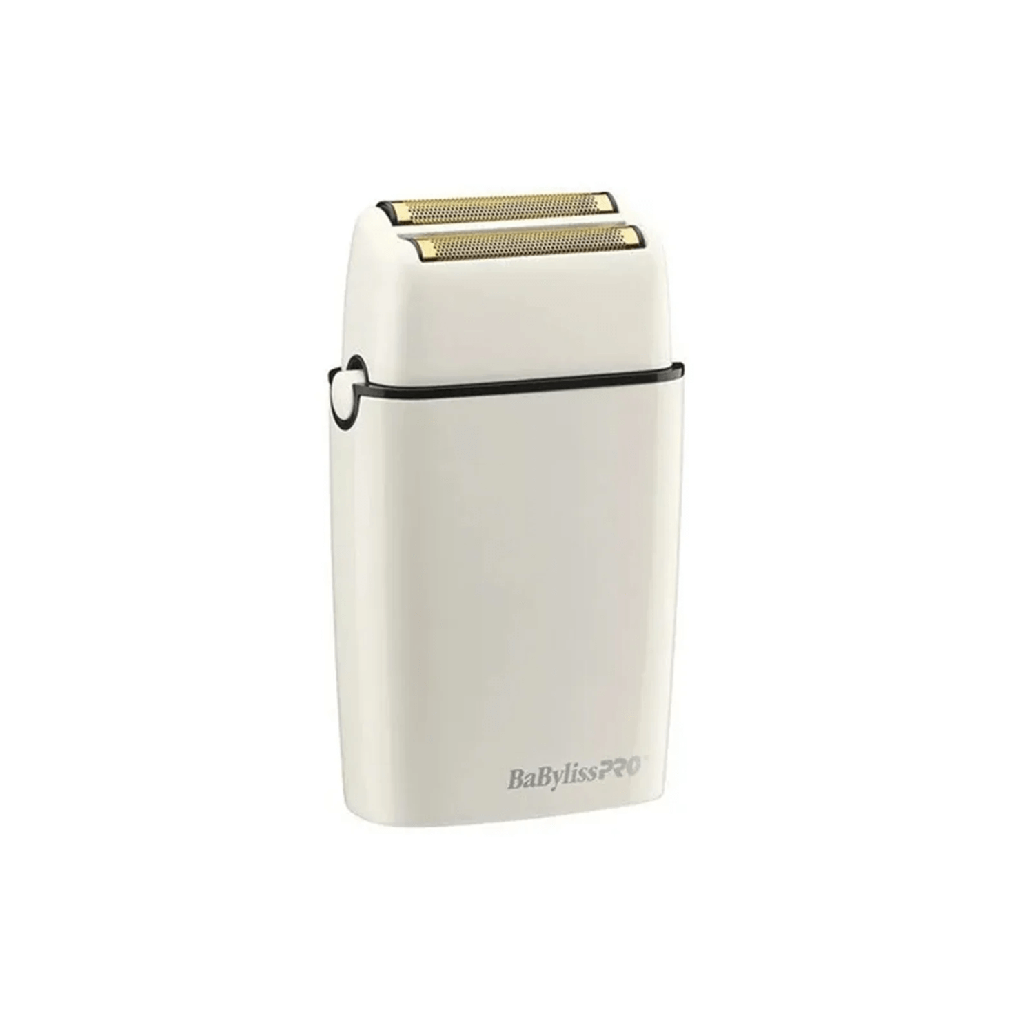 Afeitadora metálica inalámbrica BabylissPro FX02 con cabezal de doble hoja y diseño elegante en color blanco.