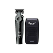 Combo Patillera Trimmer Kemei 264 + Shever Kemei 1102 Color Negro