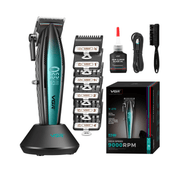 Máquina cortapelo VGR V-270, accesorios y base, 9000 rpm, corte preciso en casa.