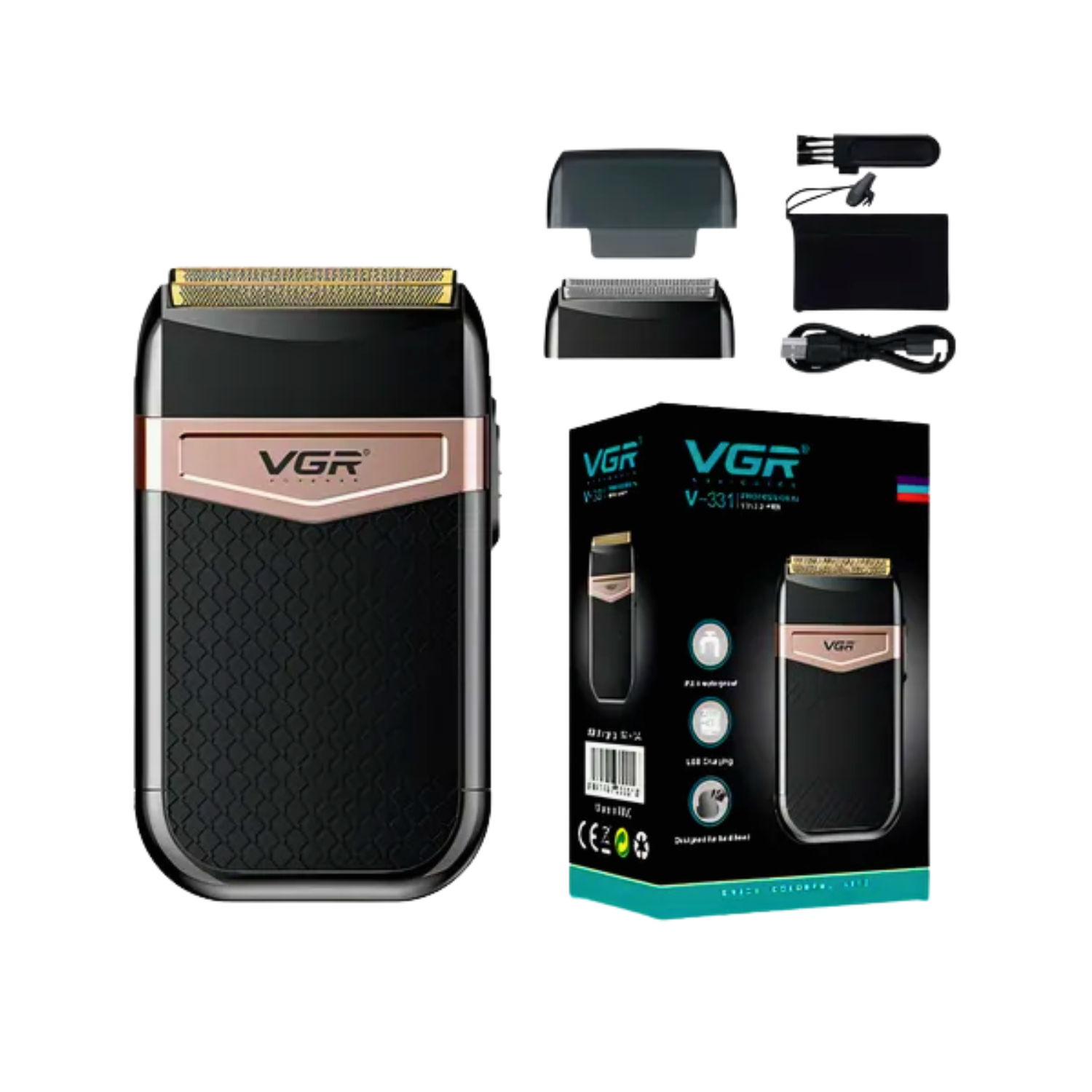 Afeitadora VGR V-331 Recargable Resistente al Agua IPX4