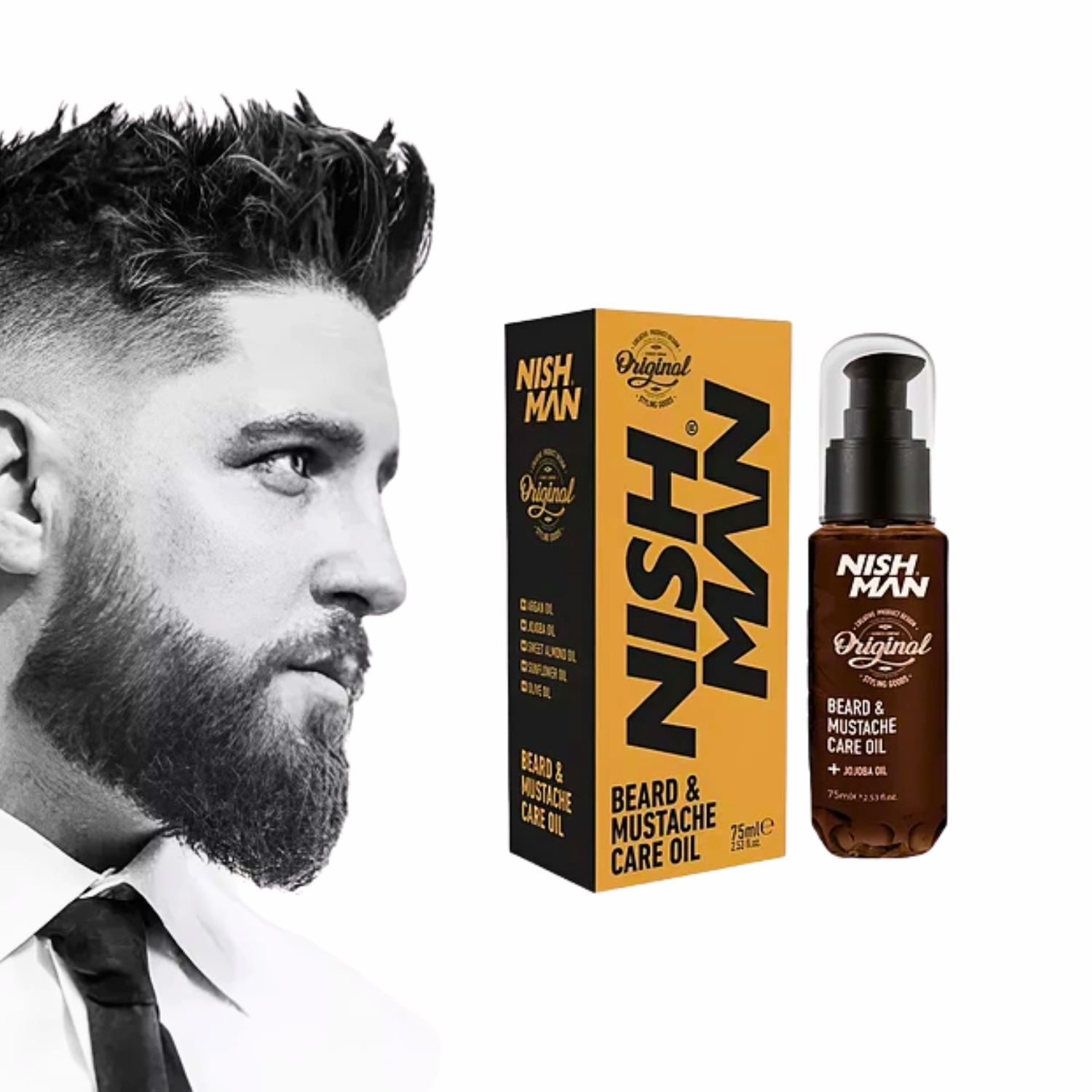 NishMan Aceite para el Cuidado de Barba y Bigote 75ml