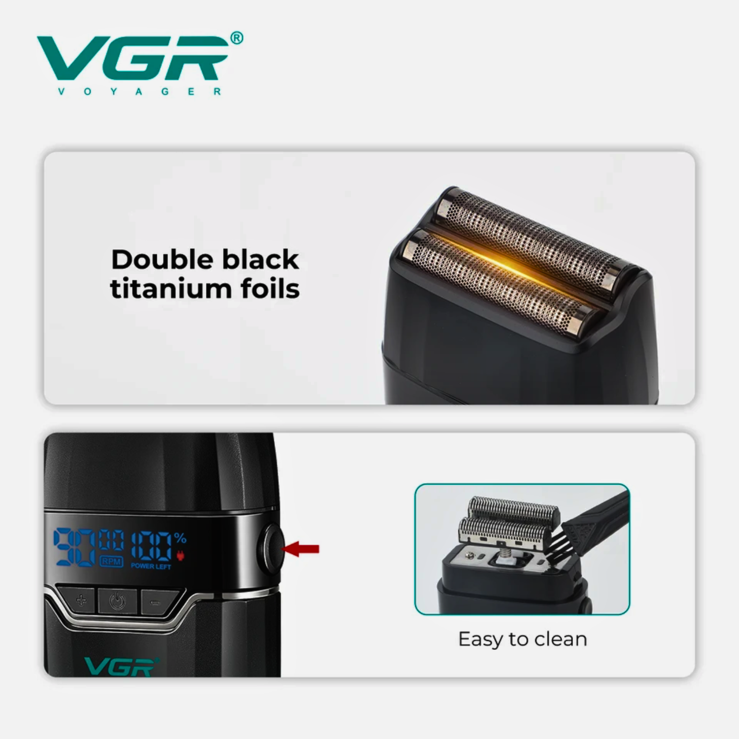 Afeitadora Profesional Shaver Vgr V-308 De 9000 Rpm Azul