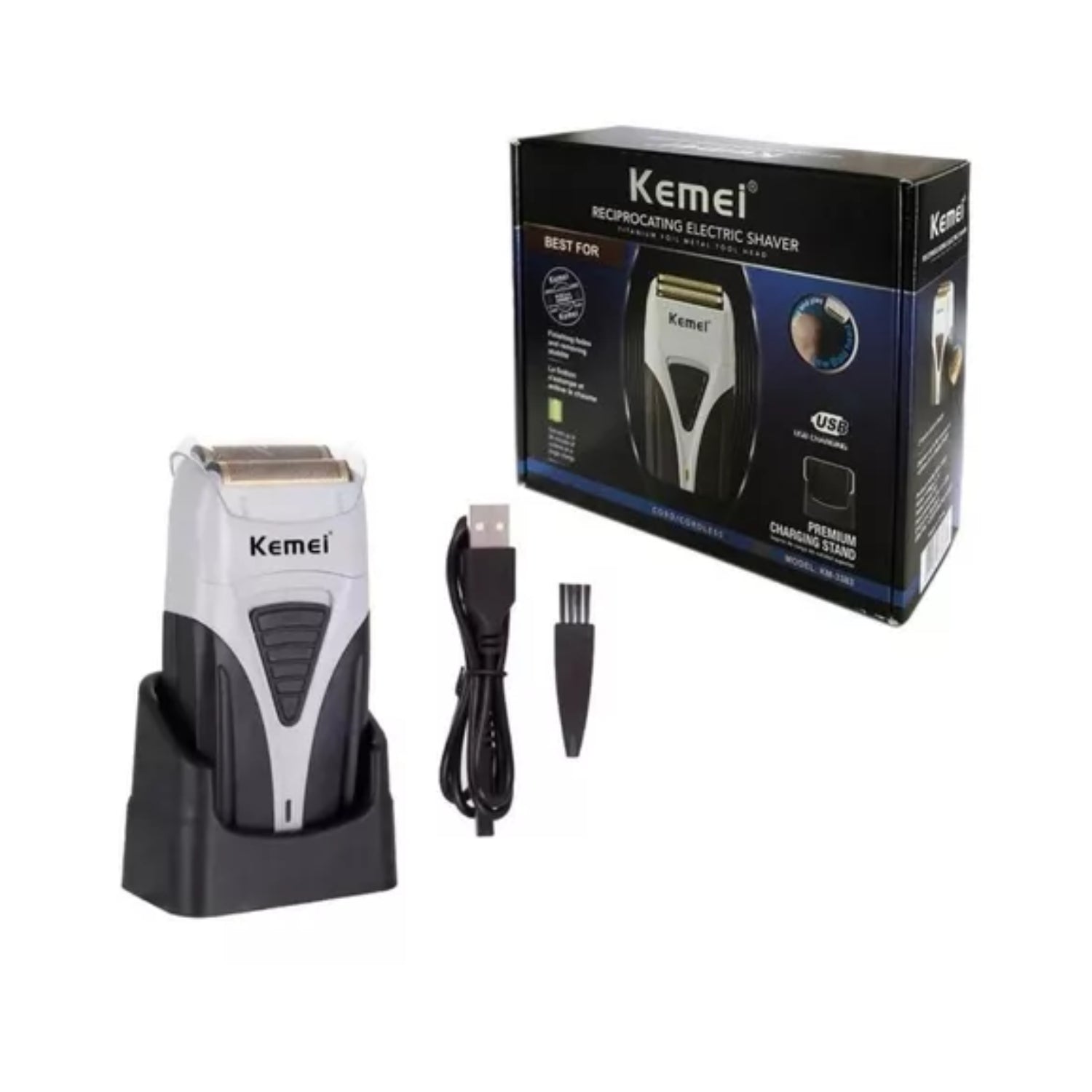 Afeitadoras - Maquina Afeitadora Shaver Kemei Km-3383 Recargable