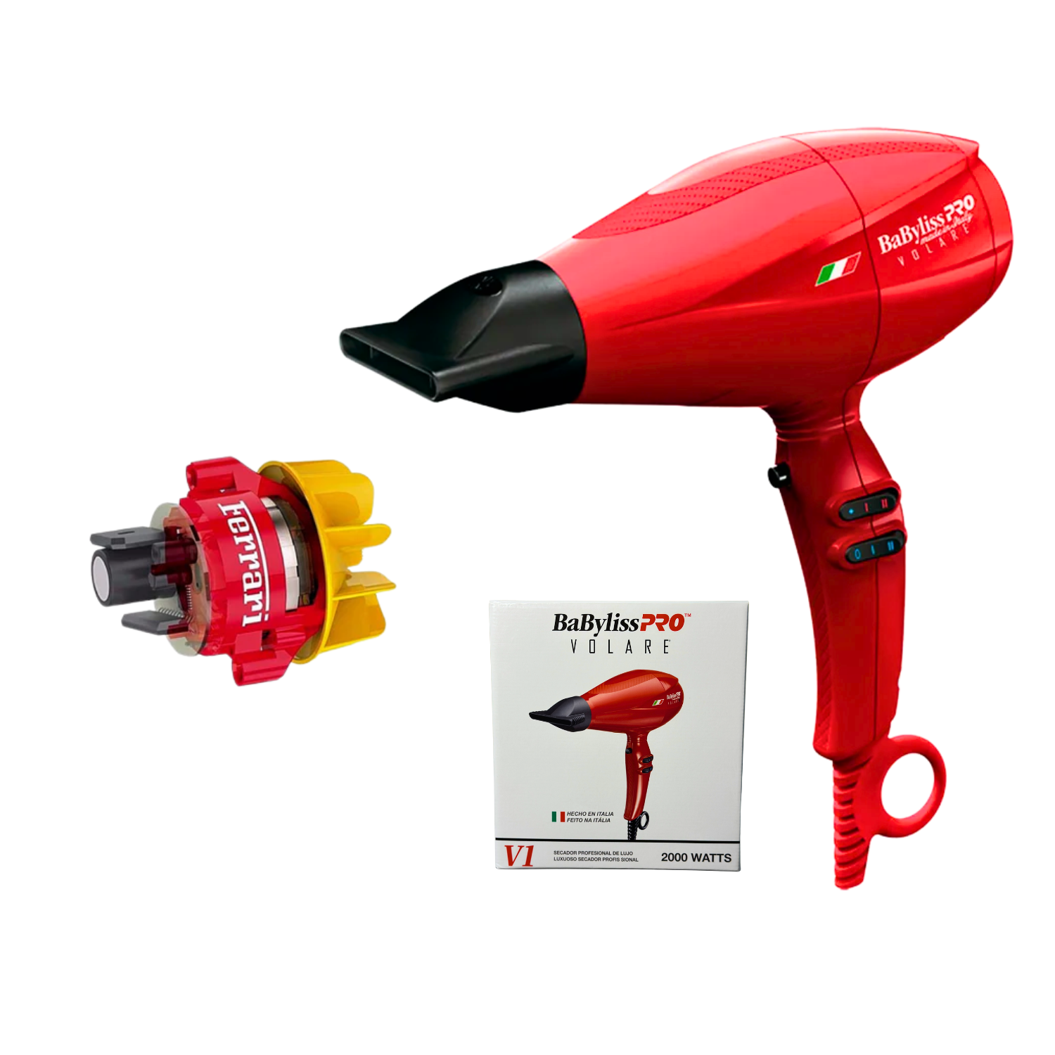 Secador BabylissPro Volare V1 Motor Ferrari Rojo
