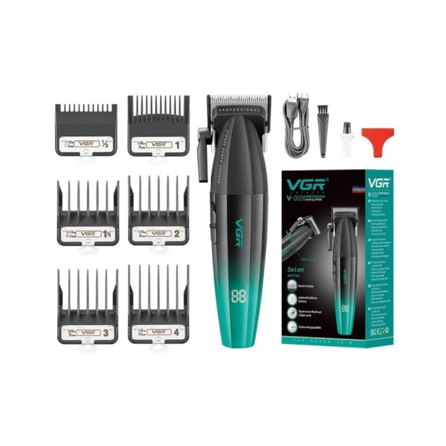 CORTAPELO PROFESIONAL - Máquina Cortapelo VGR003 Clipper Profesional 9000RPM Azul