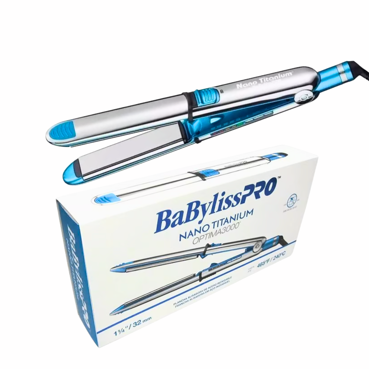 Plancha Babyliss Pro Alisadora Optima 3000 Celeste 32mm - siemprecompra