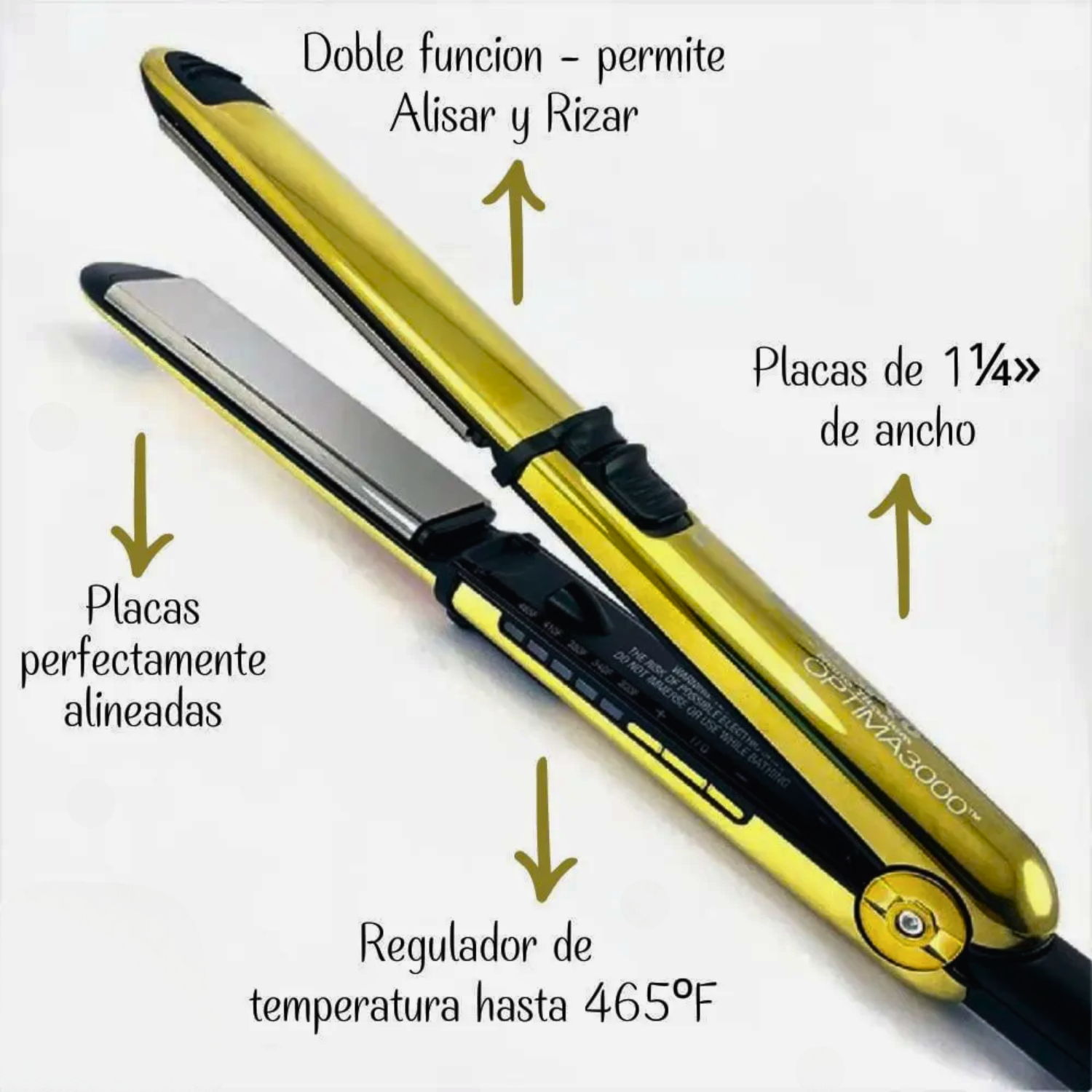 Plancha Optima 3000 BabylissPro Nano Titanium Gold - siemprecompra