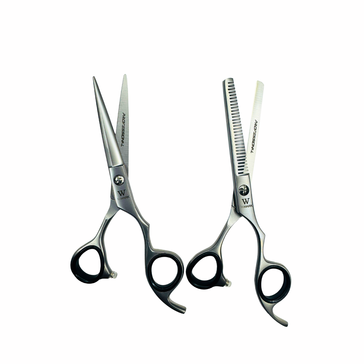 Tijera Peluqueria Wmark Profesional Corte Filo Navaja Y Esculpidora 6″ Platiado