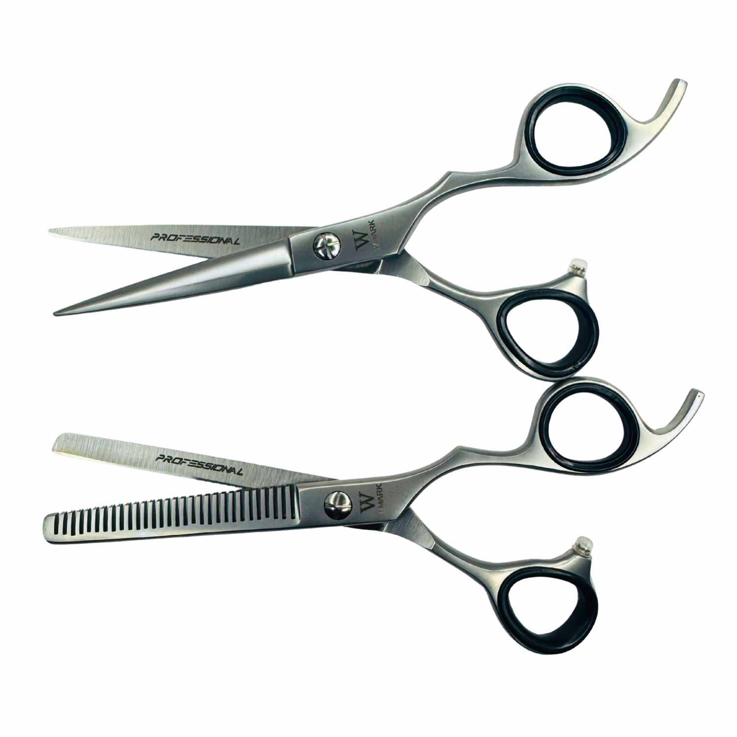 Tijera Peluqueria Wmark Profesional Corte Filo Navaja Y Esculpidora 6″ Platiado