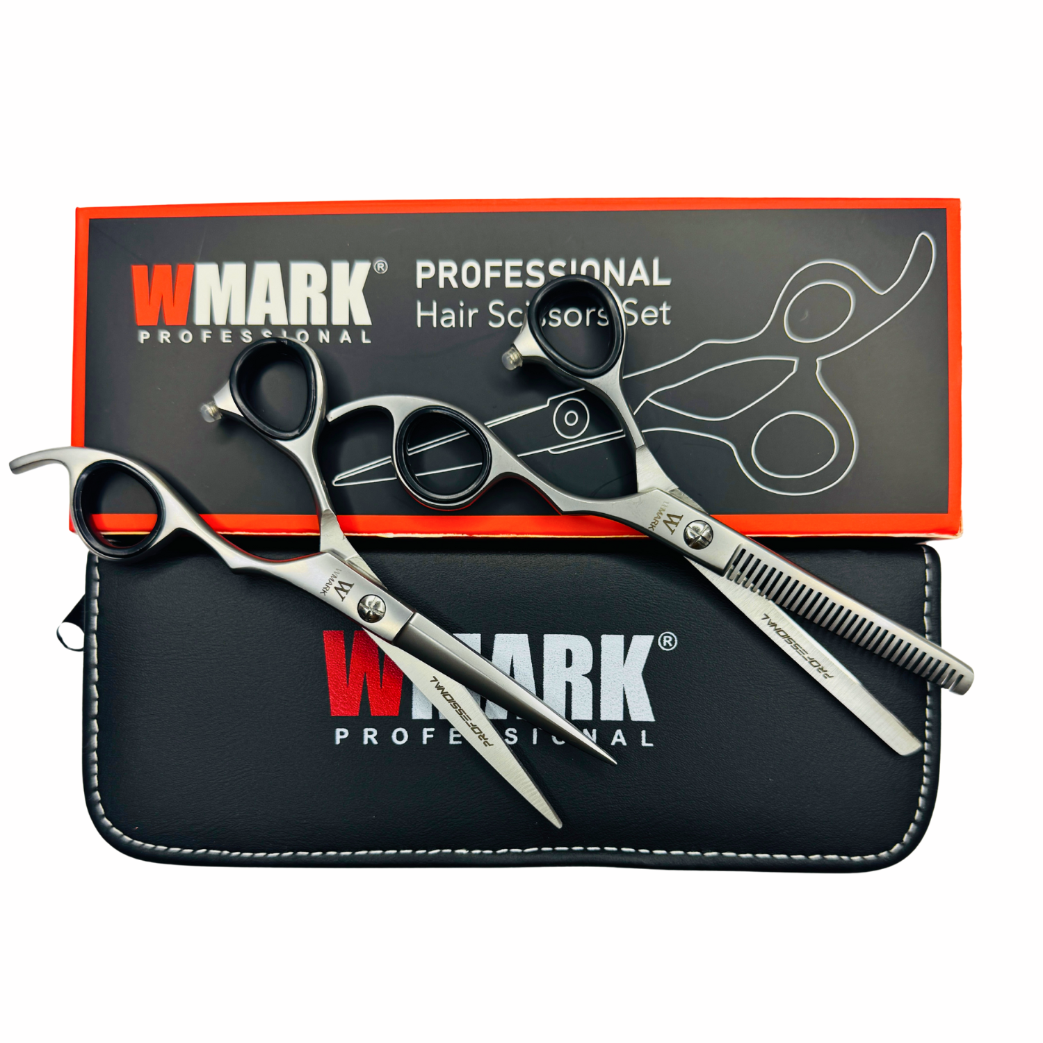 Tijera Peluqueria Wmark Profesional Corte Filo Navaja Y Esculpidora 6″ Platiado