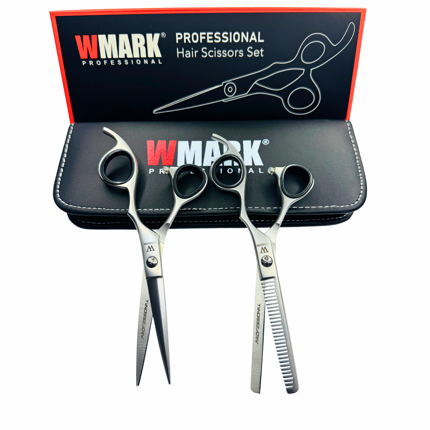 Tijera Peluqueria Wmark Profesional Corte Filo Navaja Y Esculpidora 6″ Platiado