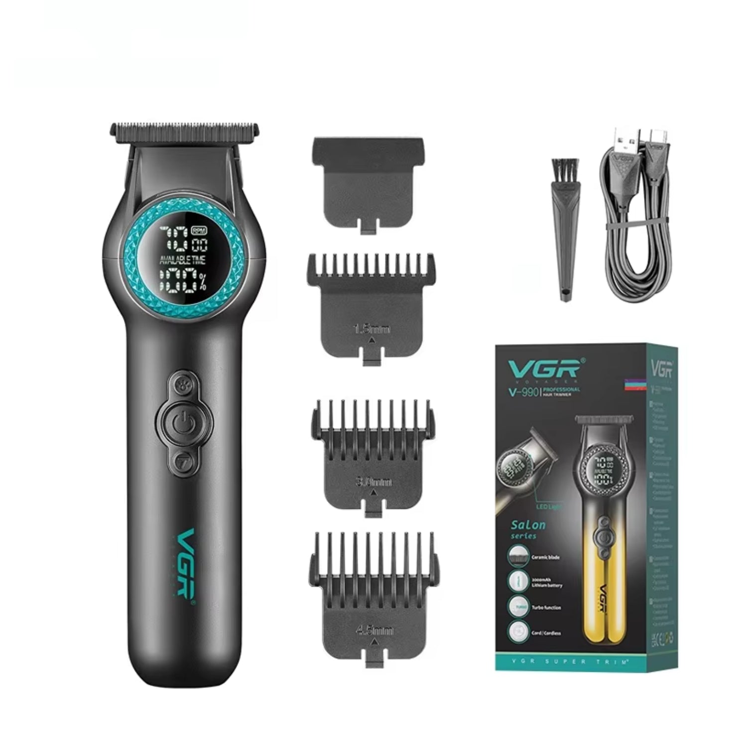 CORTAPELO PROFESIONAL - Barber Combo VGR Profesional Clipper V-001 + Trimmer V-990