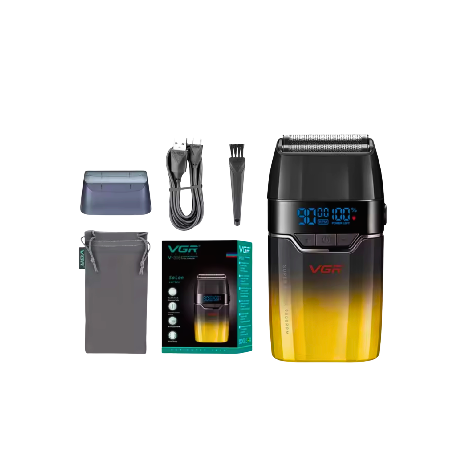 Barber Combo VGR Cortapelo V003 + Patillera V906+ Shaver V308 Gold