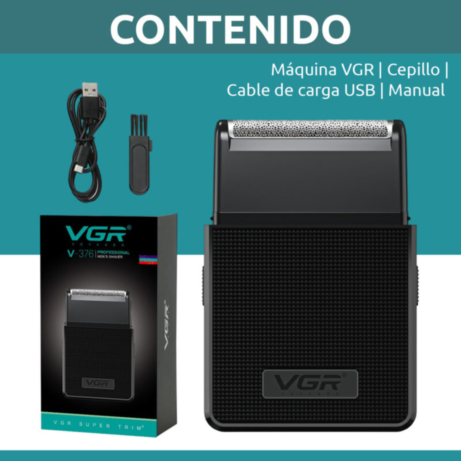 Afeitadora Eléctrica Hombre Portatil 2en1 Trimmer VGR V-376