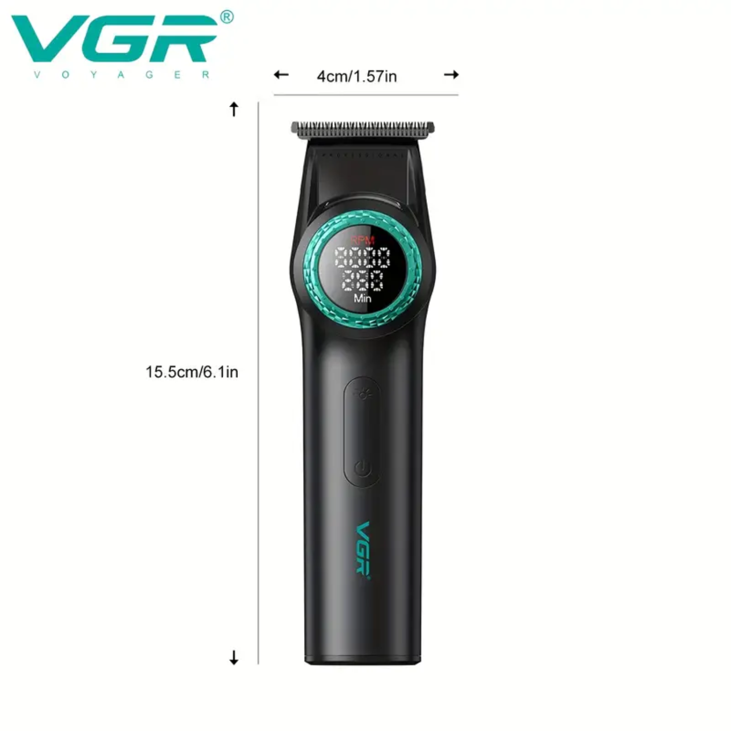 VGR Trimmer Profesional V977 Recargable 8000RPM Negro