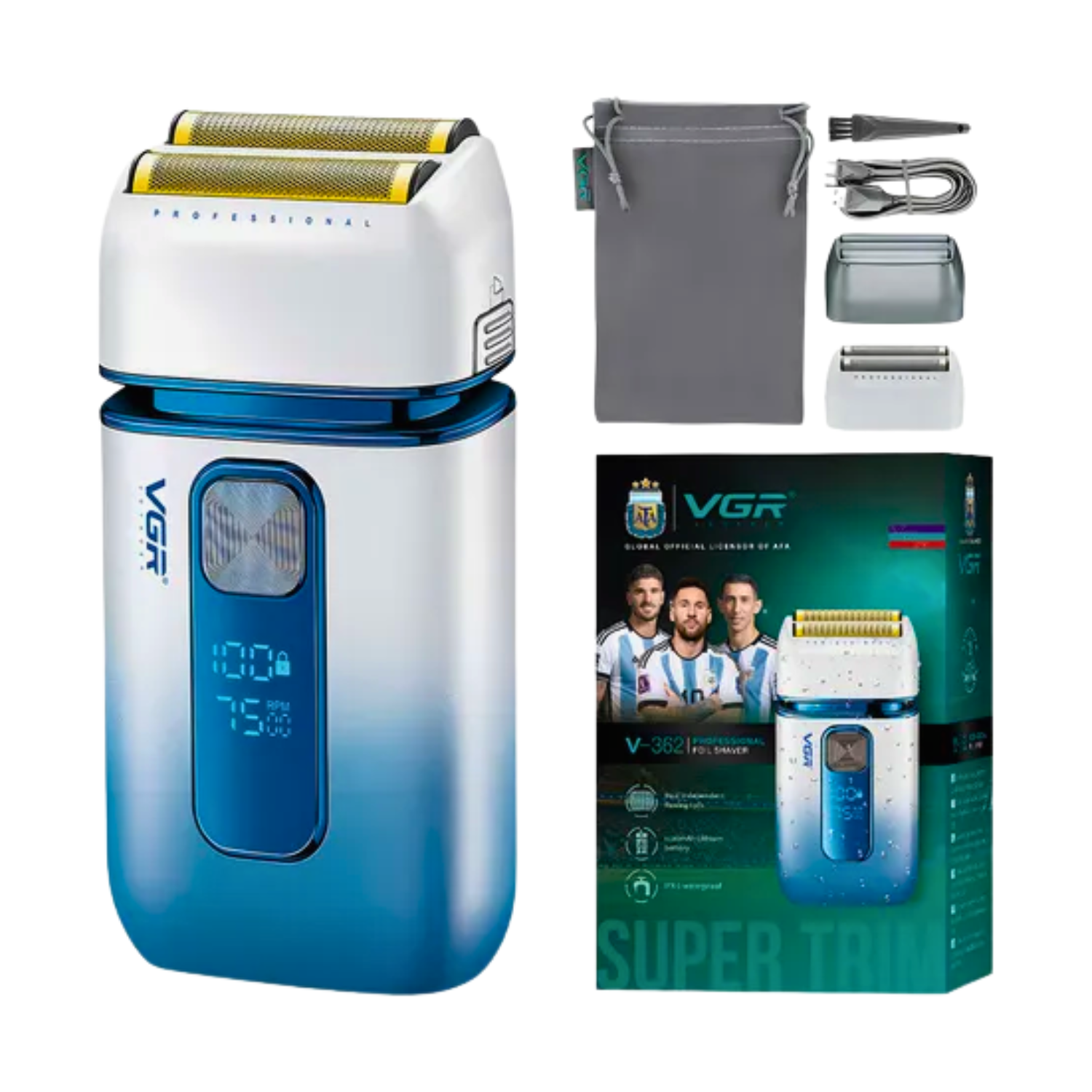 Afeitadora Shaver Vgr V-362  Eléctrica 2en1 Trimmer Color Blanco