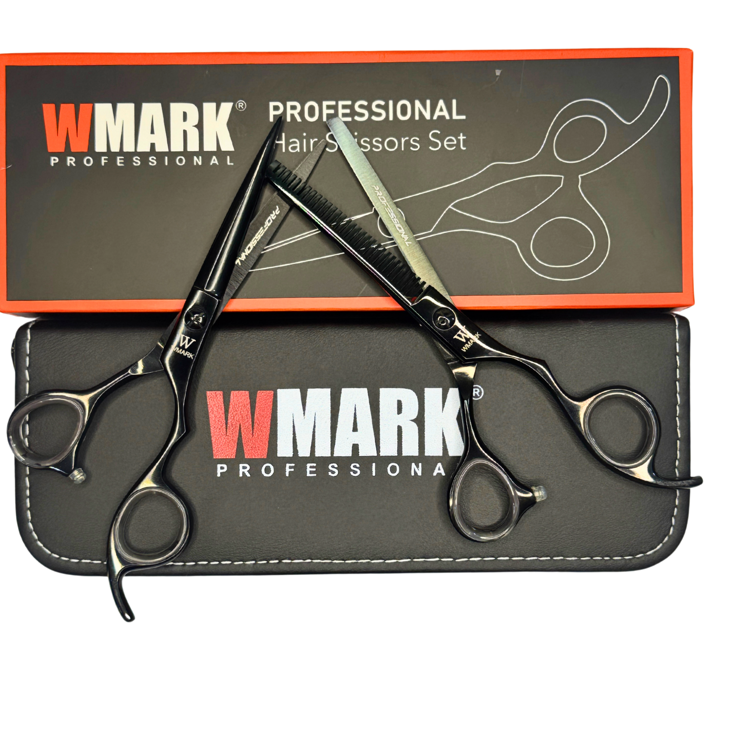 Tijera Peluqueria Wmark Profesional Corte Filo Navaja Y Esculpidora 6 Pulgada Negro