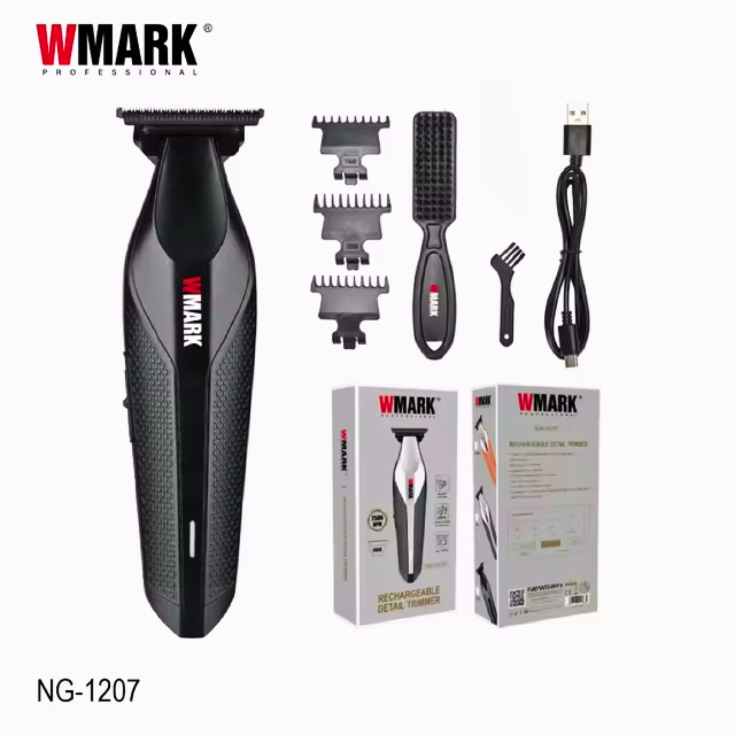 Wmark Ng-1207 Recortadora De Pelo Profesional Negro