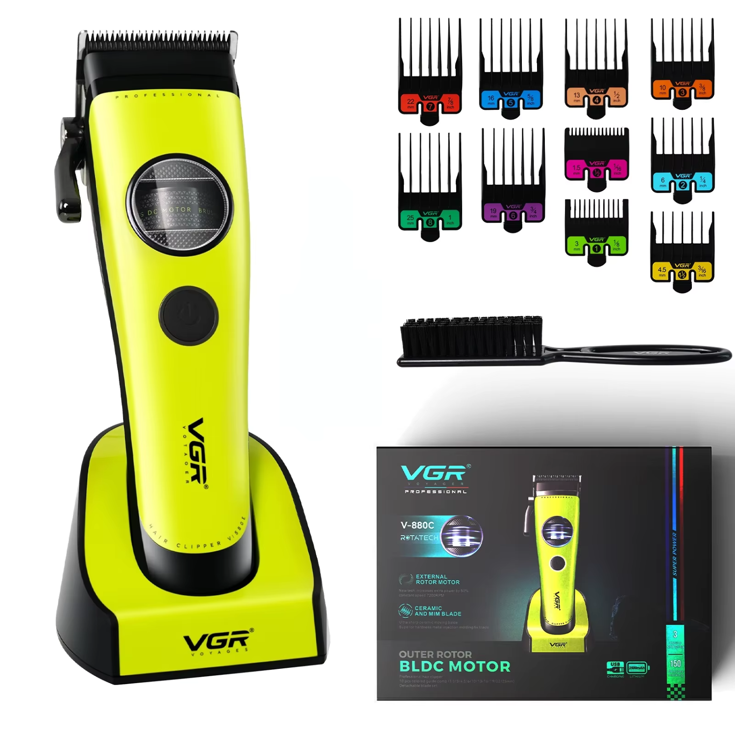 VGR V-880C Maquina Cortapelo Profesional 7200RPM Verde