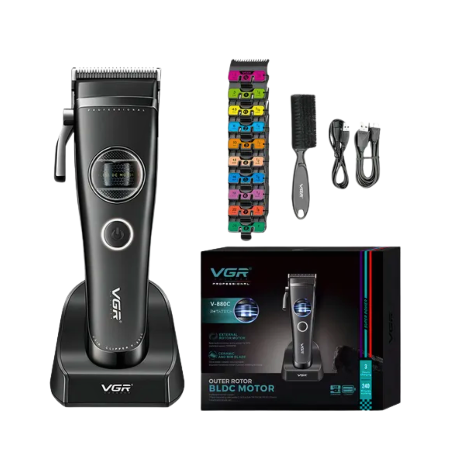 VGR V-880C Maquina Cortapelo Profesional 7200RPM Negro
