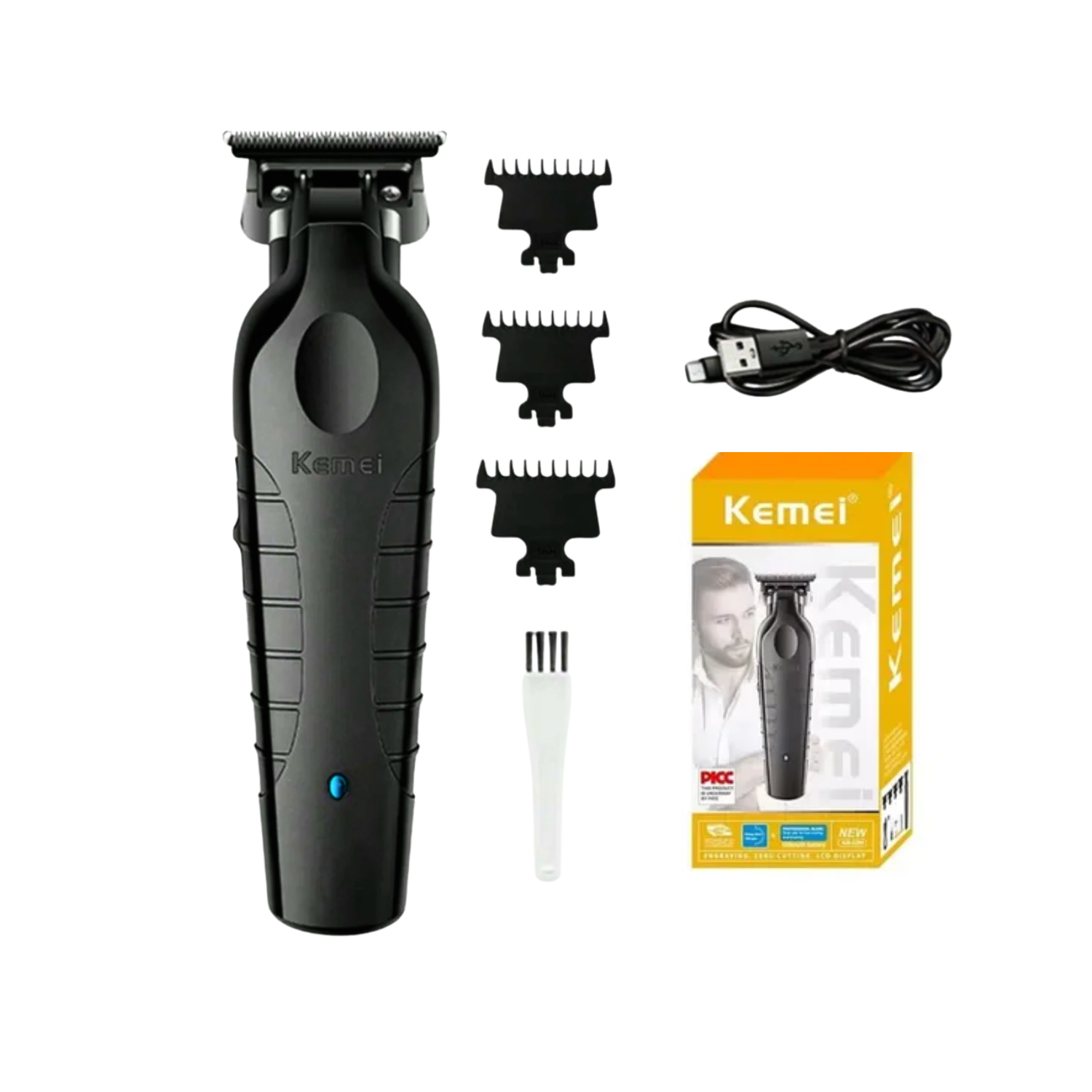 Combo KEMEI Clipper KM2600, Trimmer KM2299 y Shaver KM1102