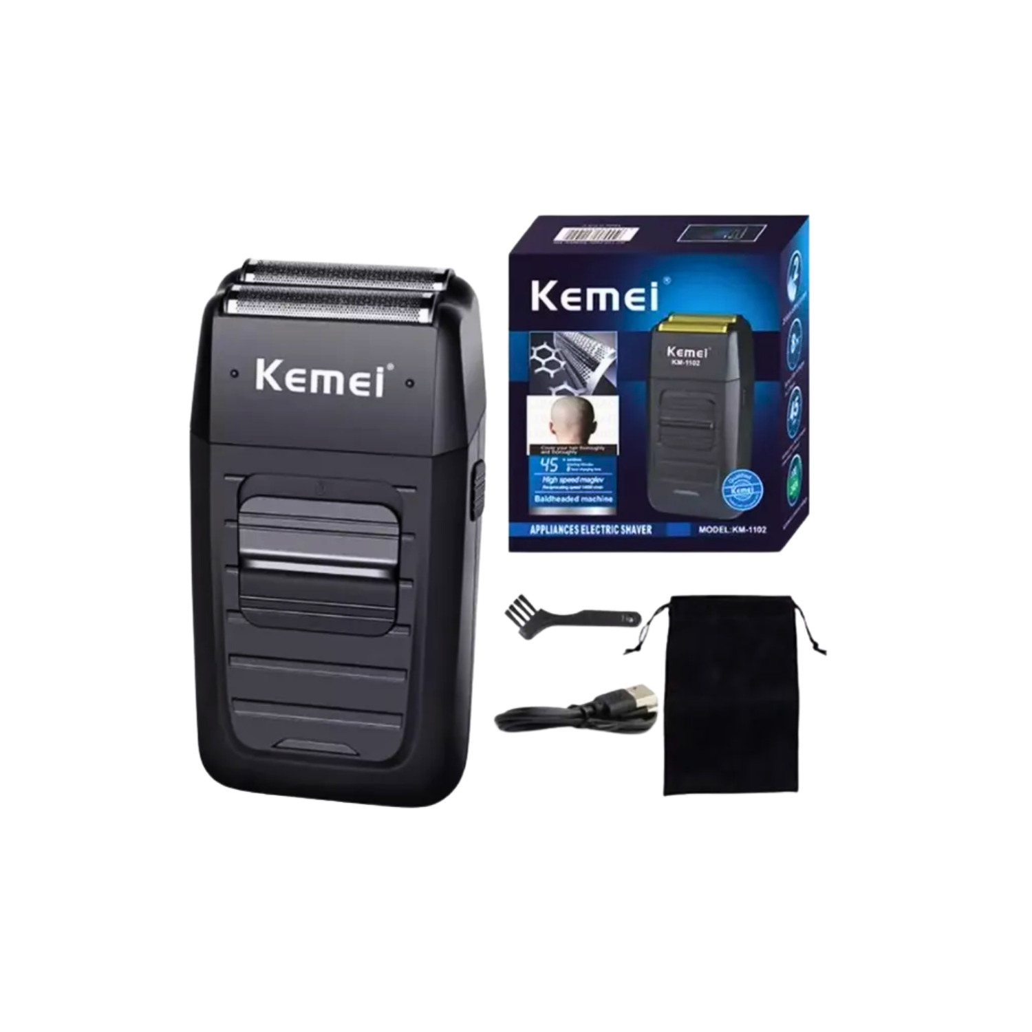 Combo KEMEI Clipper KM2600, Trimmer KM2299 y Shaver KM1102