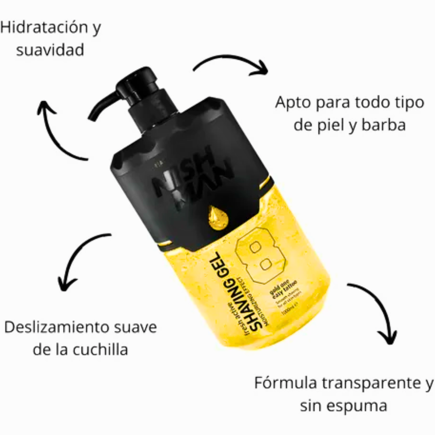 Shaving Gel NishMan Easy Tattoo 8 Gold 1000 ml