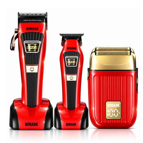 Combo Barbería Profesional WMARK 3 en 1 – Clipper NG-V1, Trimmer NG-VT1 y Shaver NG-8907