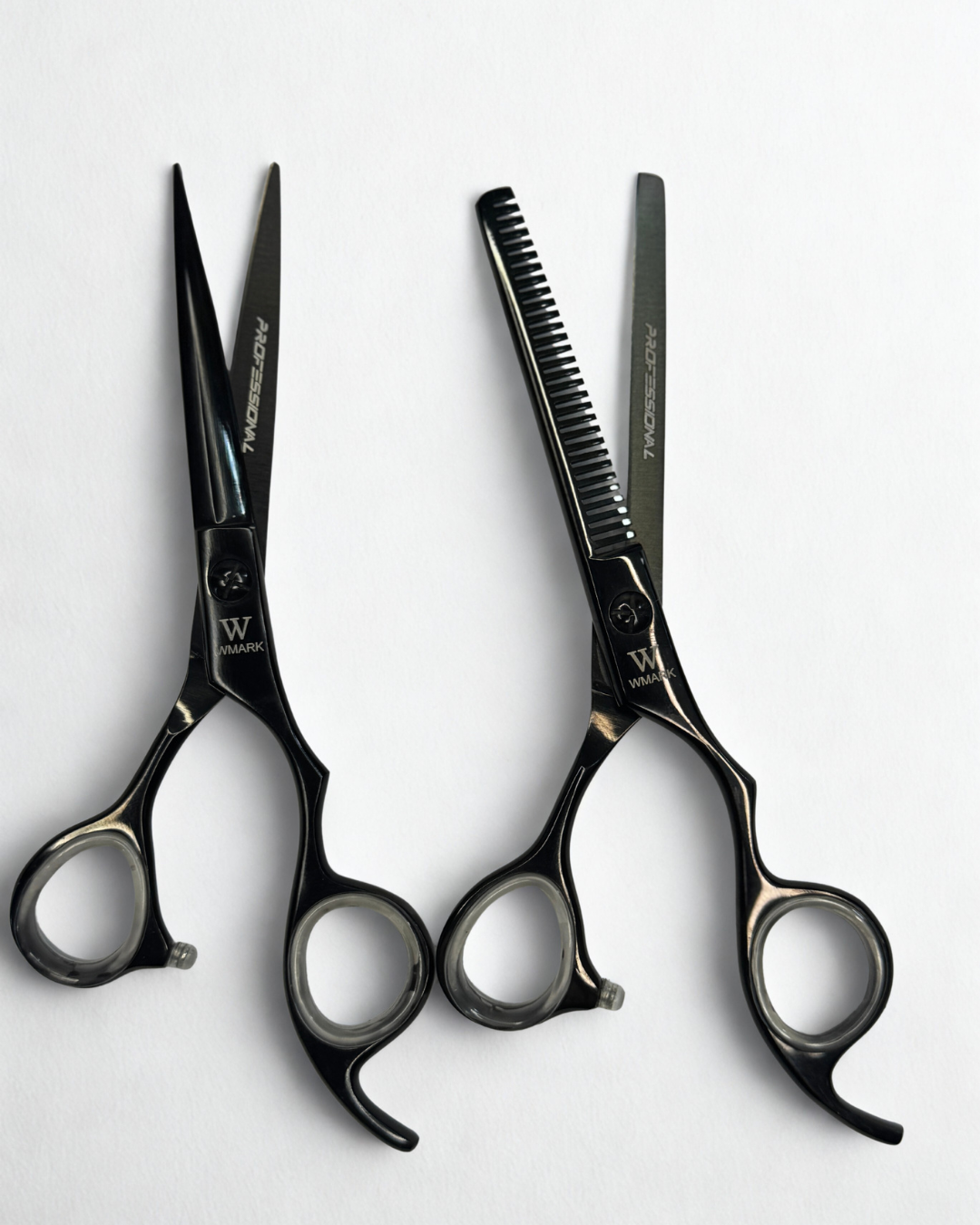 Tijera Peluqueria Wmark Profesional Corte Filo Navaja Y Esculpidora 6 Pulgada Negro