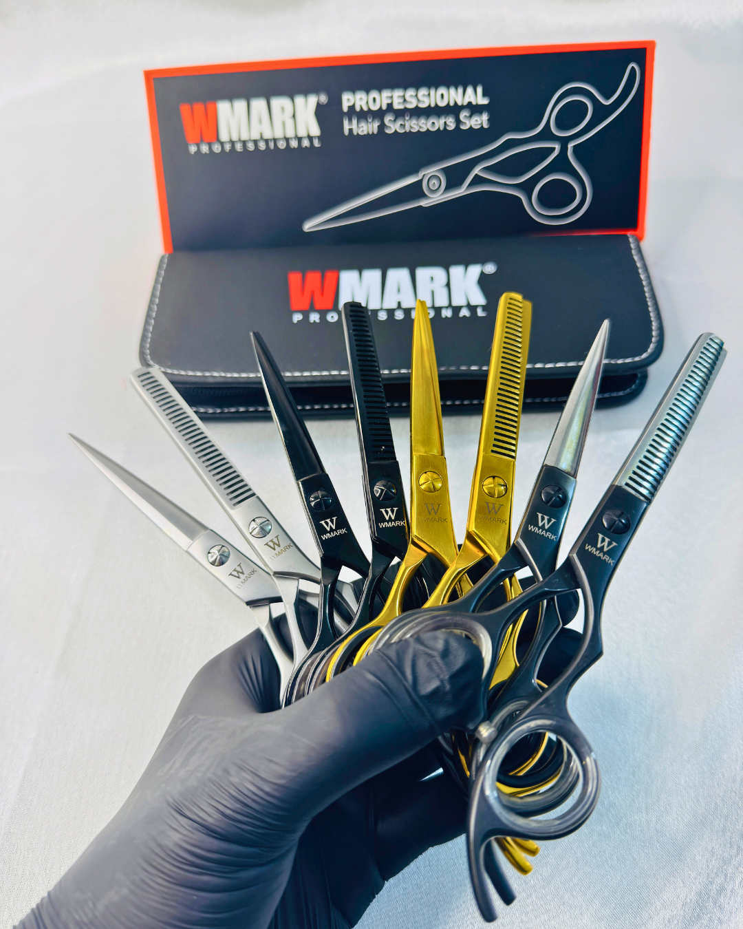 Tijera Peluqueria Wmark Profesional Corte Filo Navaja Y Esculpidora 6 Pulgada Negro