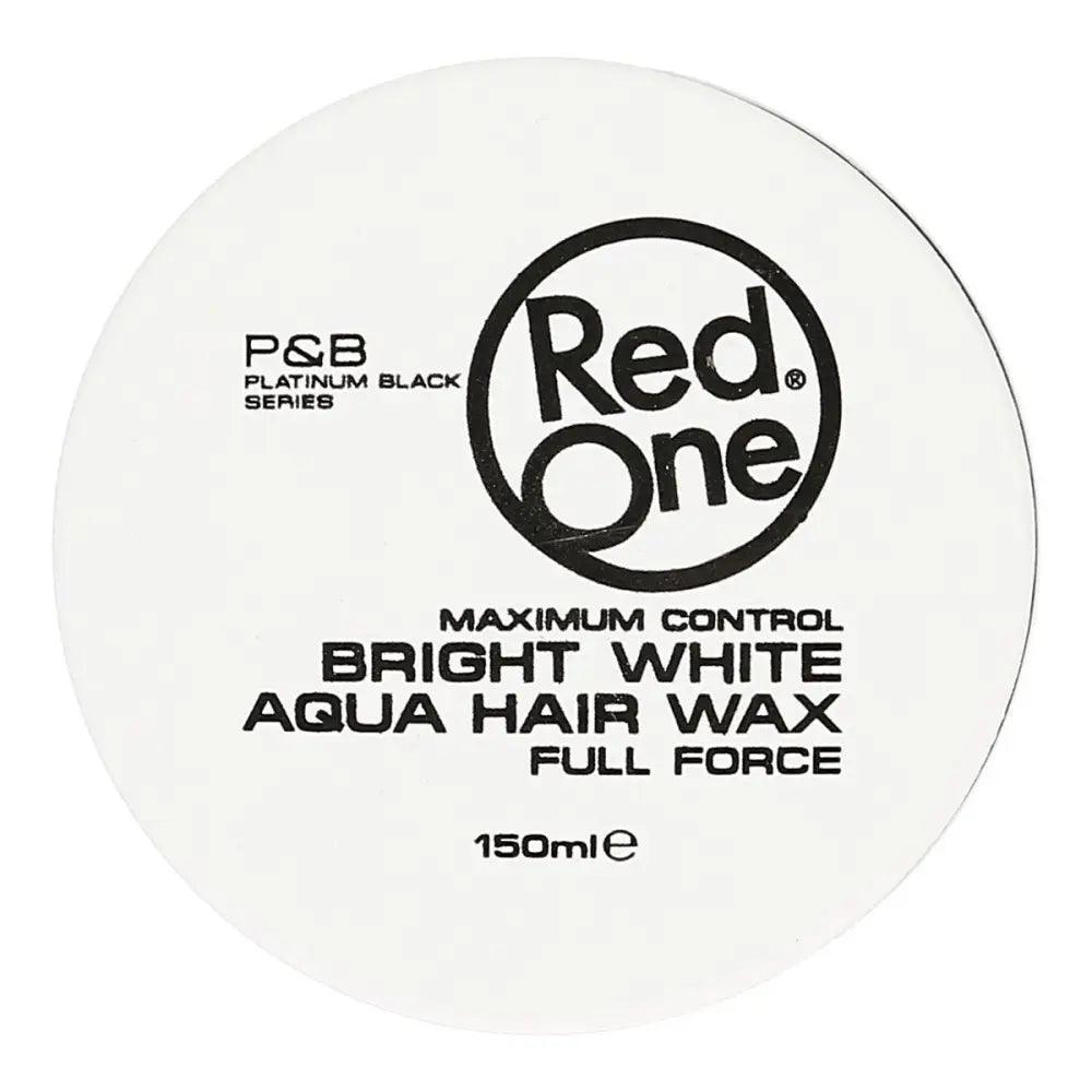 Contenedor de Cera Capilar Red One Aqua Hair Wax Bright White 150ml con diseño limpio