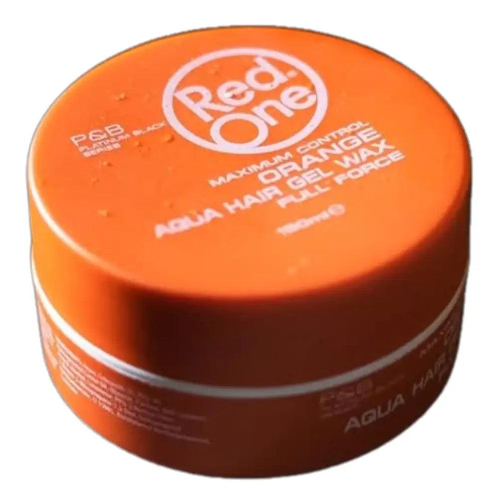 Envase de cera Red One Aqua naranja 150ml para estilizar el cabello