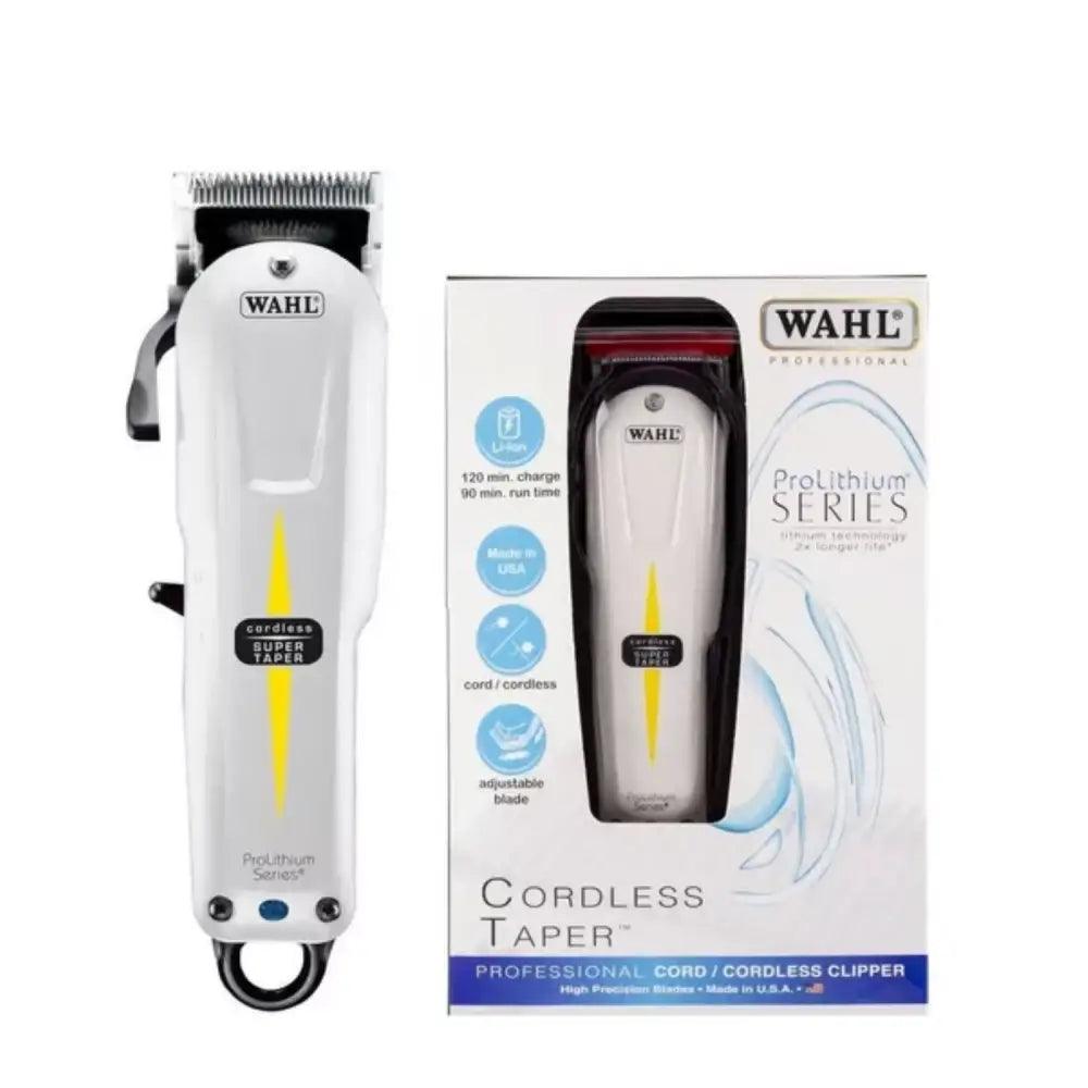 Cortadora de Pelo Wahl Professional Super Taper Cordless Blanca con su empaque