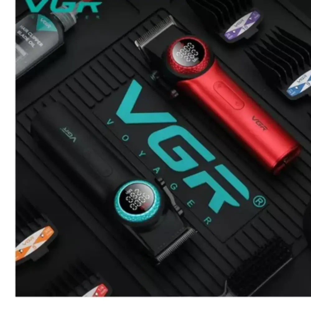 Cortapelo VGR 001, dispositivo de vapeo negro y turquesa, con cabello color rojo 9000rpm