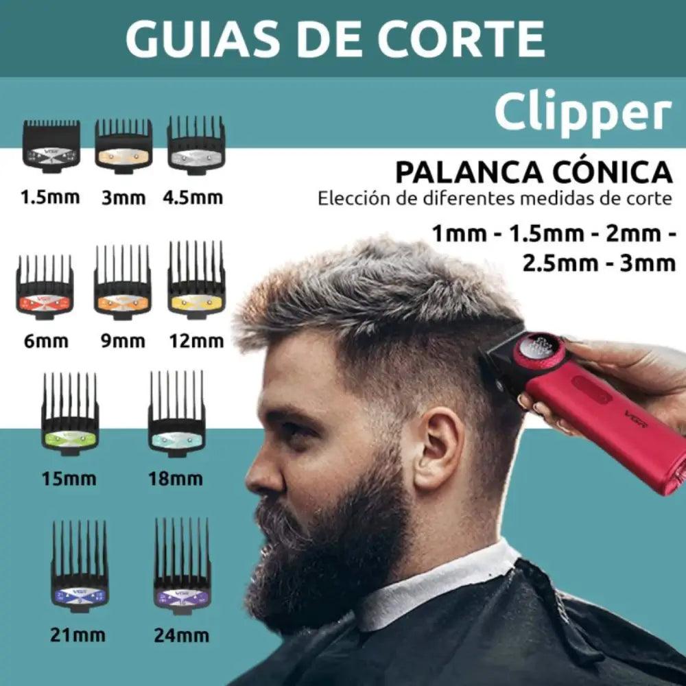 Guías de corte para Cortapelo VGR001 Clipper Profesional con longitudes de 1.5mm a 24mm
