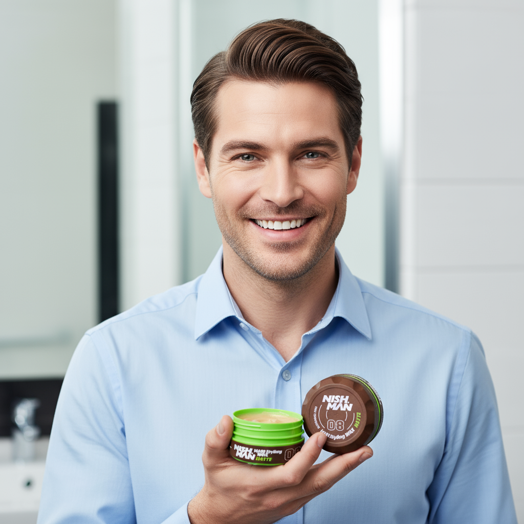 Cera Matte Cabello Nishman 08 Fijación Extra Fuerte Con Efecto