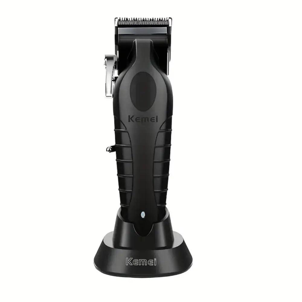 Cortapelo inalámbrica Kemei 2296 en base de carga, clipper de acero inoxidable