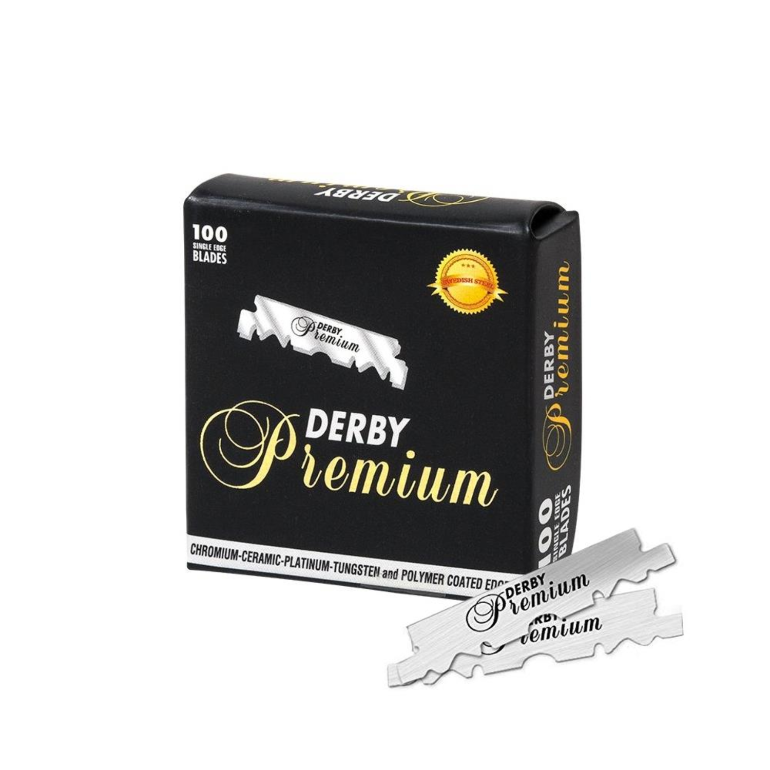 Navaja Derby Premium Para Afeitar 1 Filo/ Barbería 100 Pzas