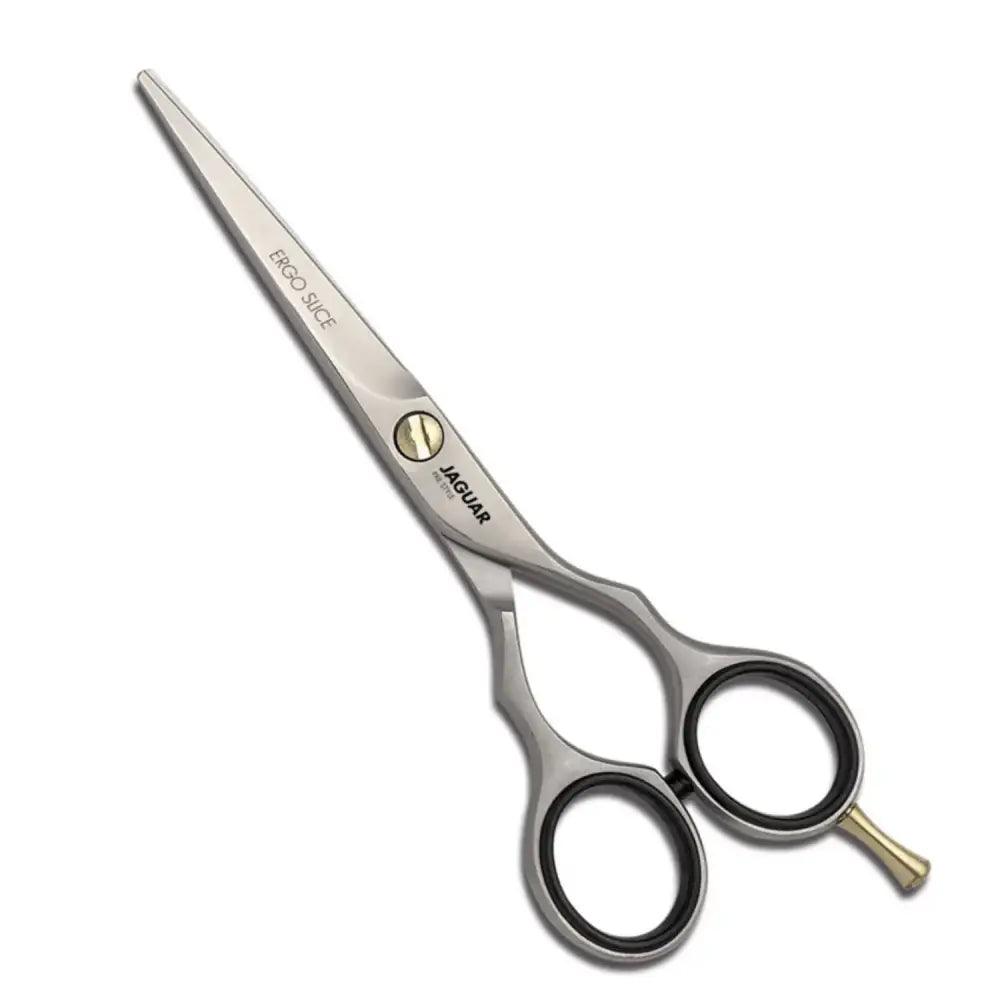 Tijera Filo Navaja Jaguar con agujeros redondos para dedos, ideal para cortes precisos