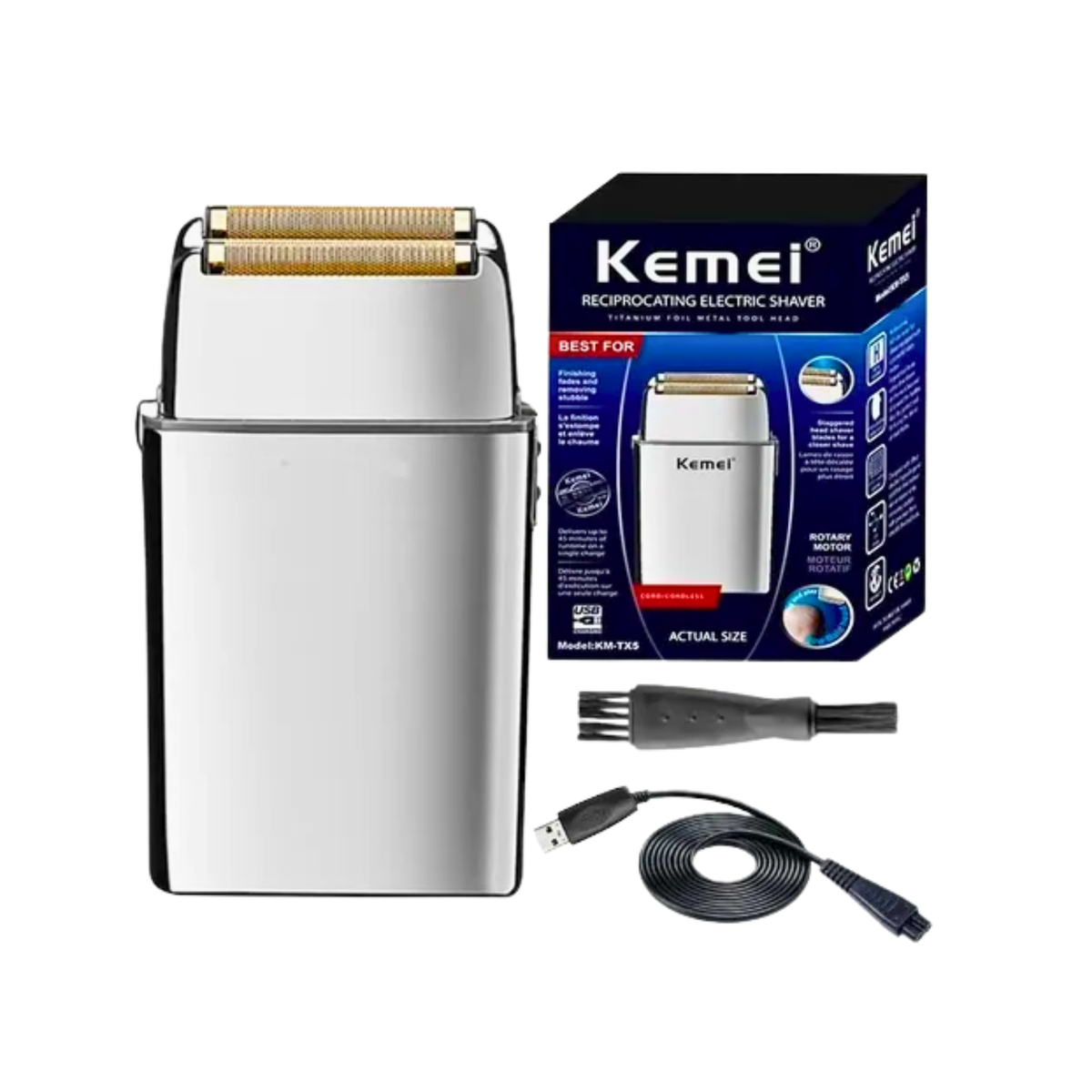 Kemei TX5 shaver profesional inalámbrico recargable 9000 RPM Chile