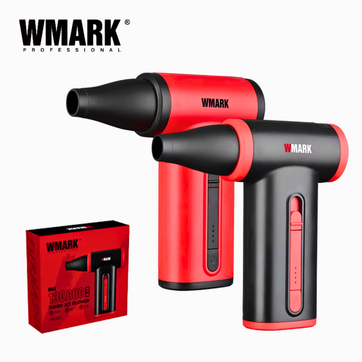 Soplador de barbería profesional Wmark NG-TB001 Negro con motor brushless de 130.000 RPM