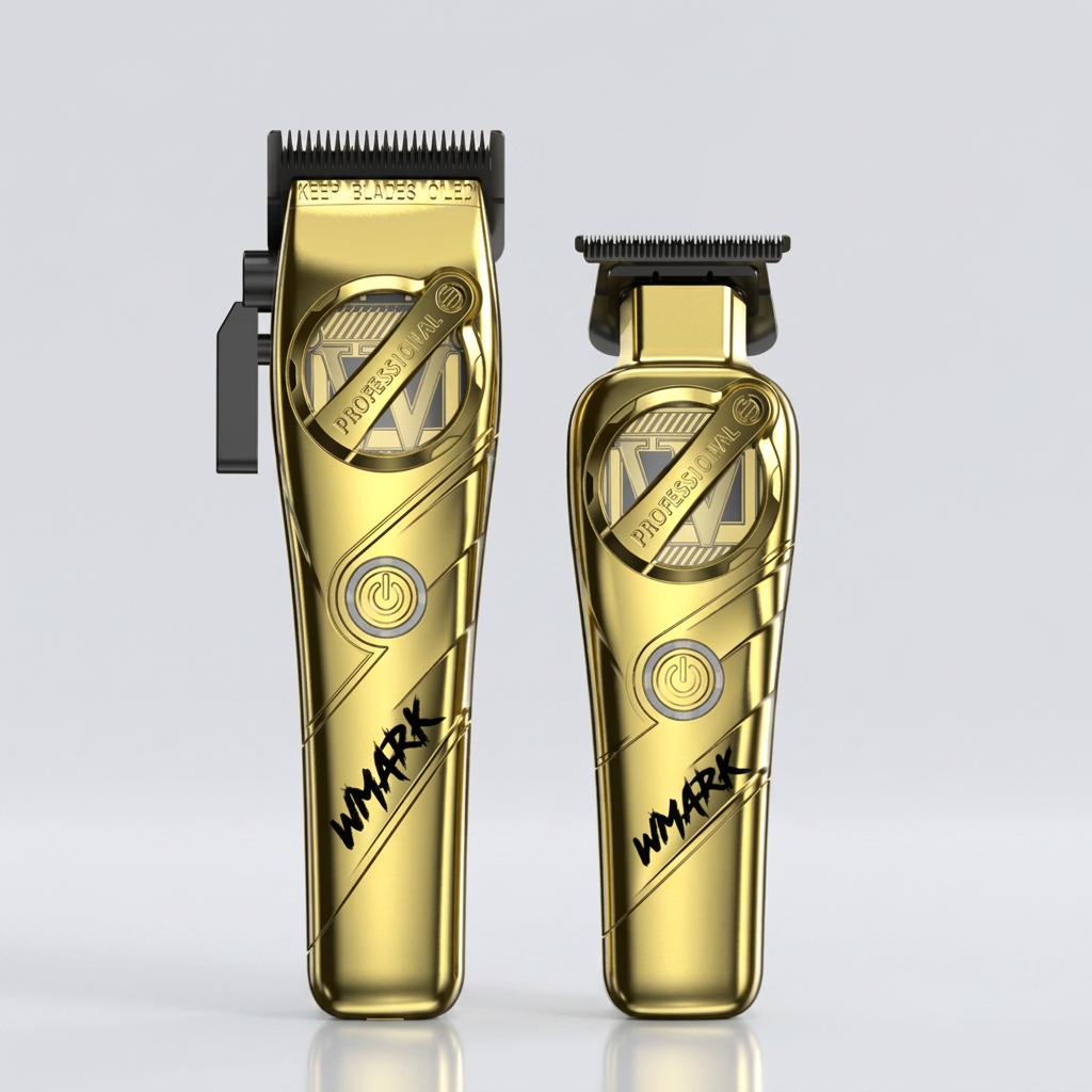 Kit Combo WMARK NG-8613 Dorado clipper y trimmer profesional de barbería Chile