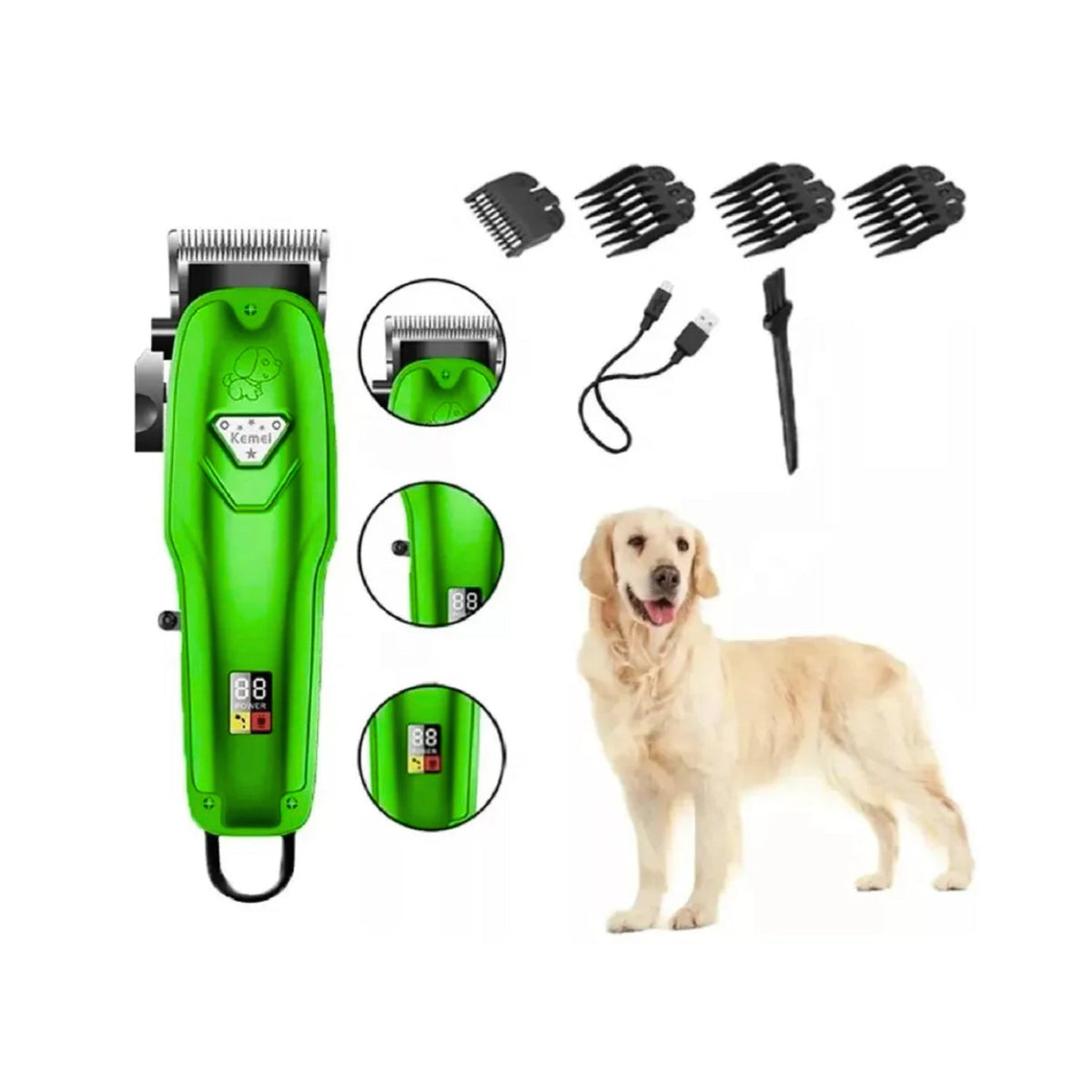 Kemei KM-A99 máquina cortapelo para perros y gatos verde recargable Chile